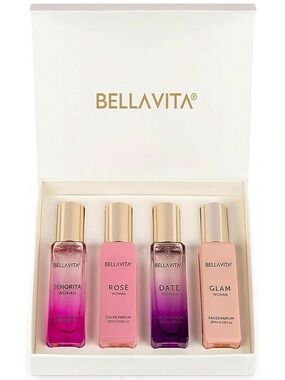 Bella Vita Women Fragrance Gift Set – Pink & Purple Eau de Parfum New